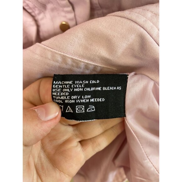 Coffeeshop New York Womens Pink Hooded Jacket M 100% Cotton Heavy Pockets - Picture 6 of 8